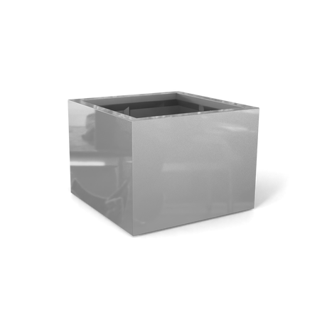 Torino corner fiberglass planter in Metallic Silver