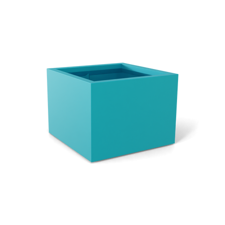 Torino corner fiberglass planter in Satin Seafoam Green