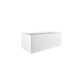 Torino wide rectangular fiberglass planter in Gloss Bright White