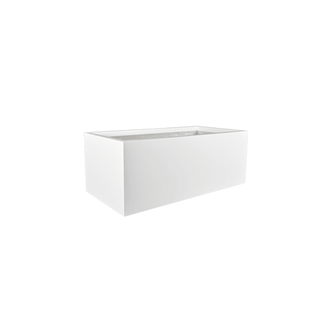 Torino wide rectangular fiberglass planter in Gloss Bright White