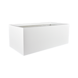 Torino wide rectangular fiberglass planter in Gloss Bright White, studio render