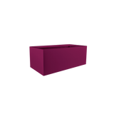 Torino wide rectangular fiberglass planter in Gloss Eggplant
