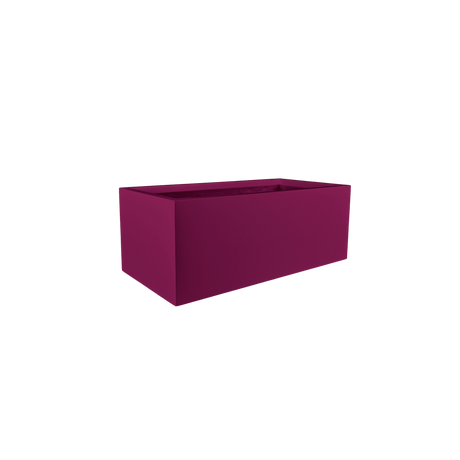 Torino wide rectangular fiberglass planter in Gloss Eggplant
