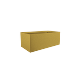 Torino wide rectangular fiberglass planter in Gloss Metallic Gold