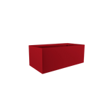 Torino wide rectangular fiberglass planter in Gloss Red