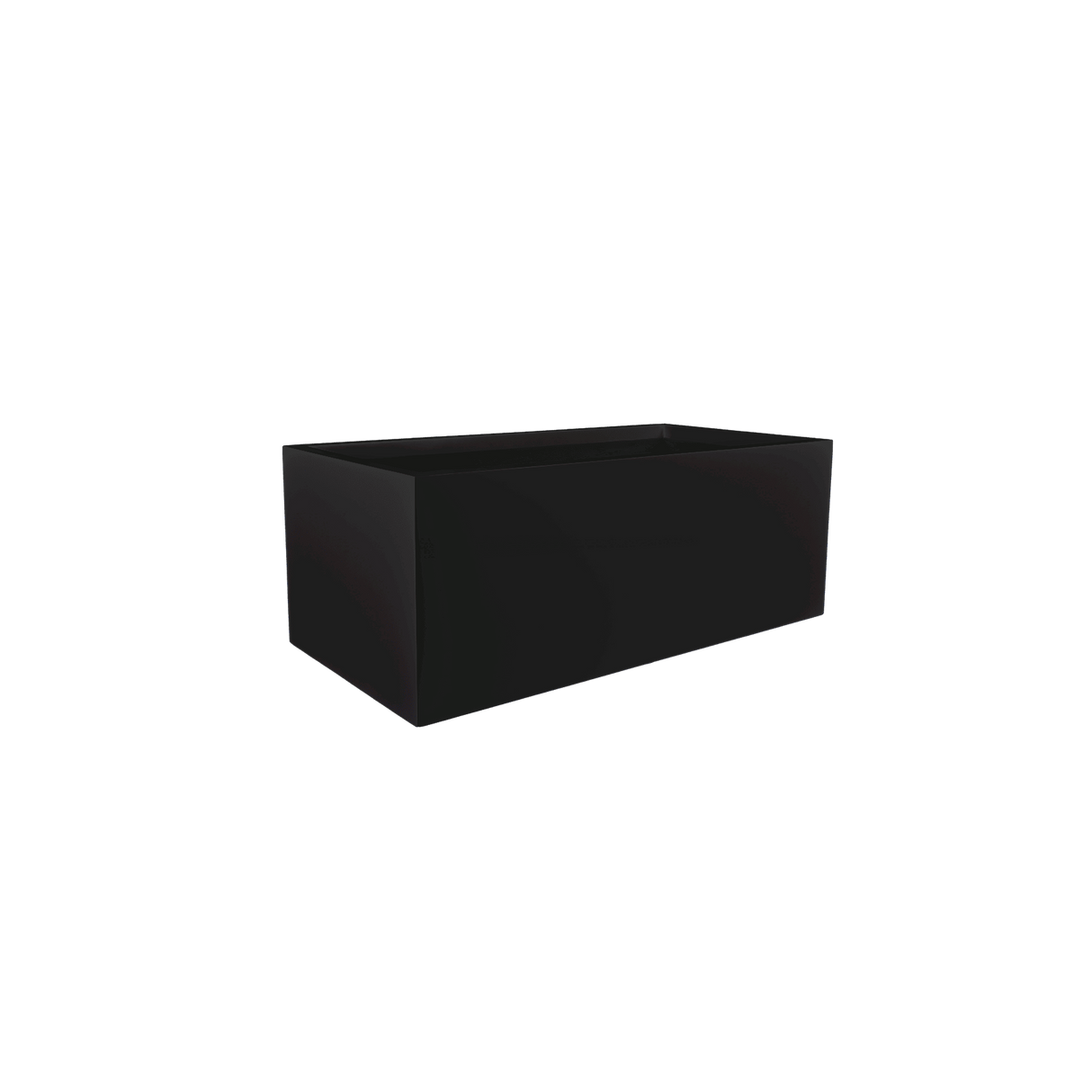Torino wide rectangular fiberglass planter in Matte Black