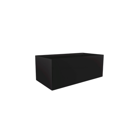 Torino wide rectangular fiberglass planter in Matte Black