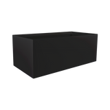 Torino wide rectangular fiberglass planter in Matte Black, studio render