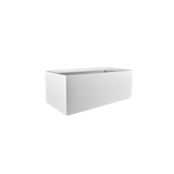 Torino wide rectangular fiberglass planter in Matte Bright White
