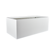 Torino wide rectangular fiberglass planter in Matte Bright White, studio render