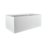 Torino wide rectangular fiberglass planter in Matte Bright White, studio render