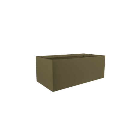 Torino wide rectangular fiberglass planter in Matte Bronze