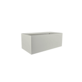 Torino wide rectangular fiberglass planter in Matte Cement Grey