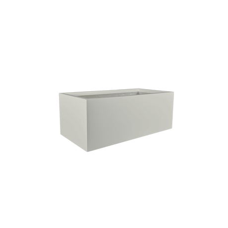 Torino wide rectangular fiberglass planter in Matte Cement Grey