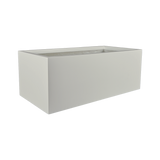 Torino wide rectangular fiberglass planter in Matte Cement Grey, studio render