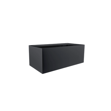 Torino wide rectangular fiberglass planter in Matte Charcoal