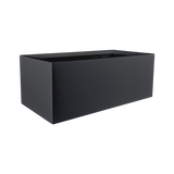 Torino wide rectangular fiberglass planter in Matte Charcoal, studio render