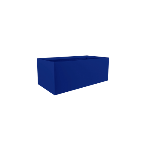 Torino wide rectangular fiberglass planter in Matte Cobalt Blue