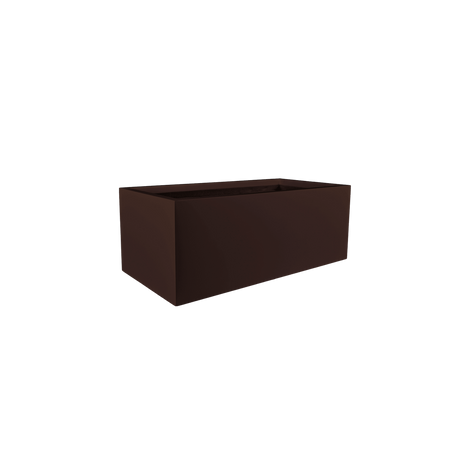 Torino wide rectangular fiberglass planter in Matte Dark Brown