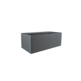 Torino wide rectangular fiberglass planter in Matte Gunmetal