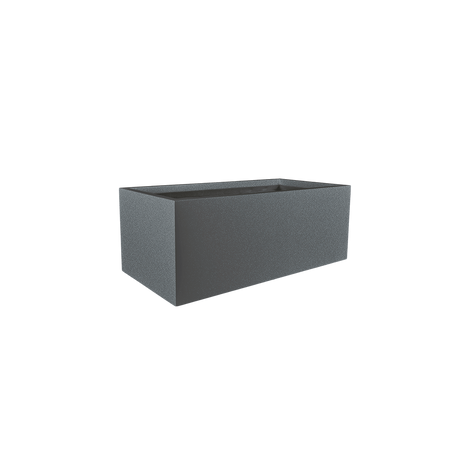 Torino wide rectangular fiberglass planter in Matte Gunmetal