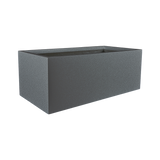 Torino wide rectangular fiberglass planter in Matte Gunmetal, studio render