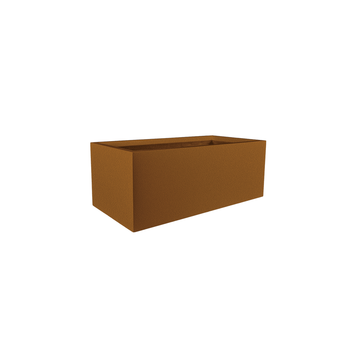 Torino wide rectangular fiberglass planter in Metallic Bronze