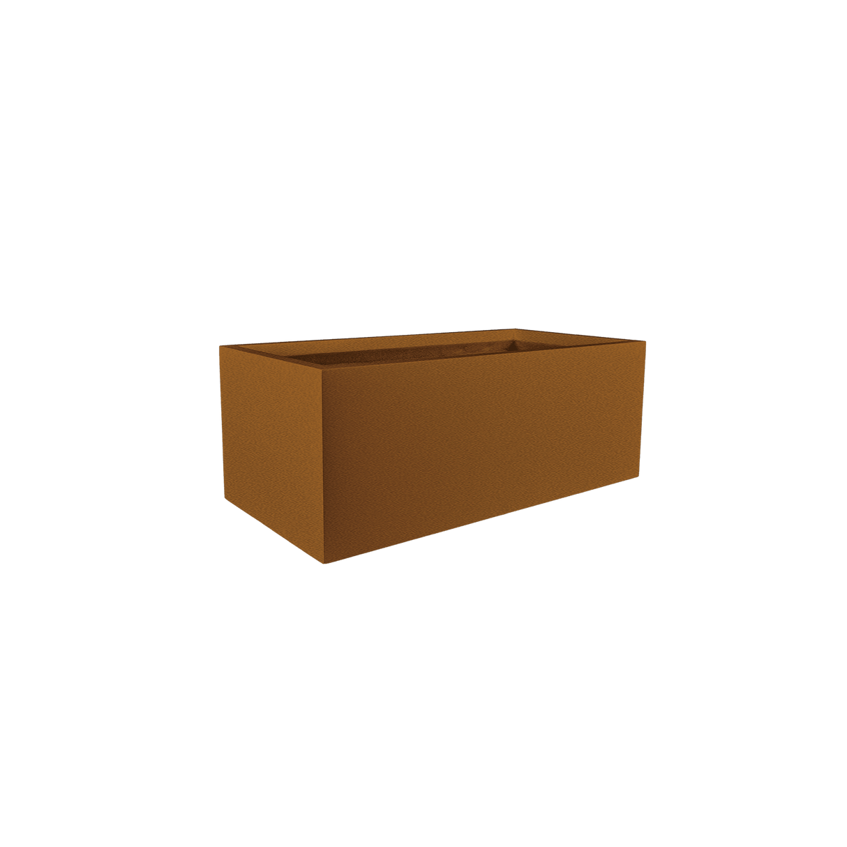 Torino wide rectangular fiberglass planter in Metallic Bronze