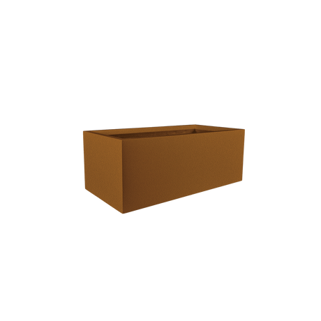 Torino wide rectangular fiberglass planter in Metallic Bronze