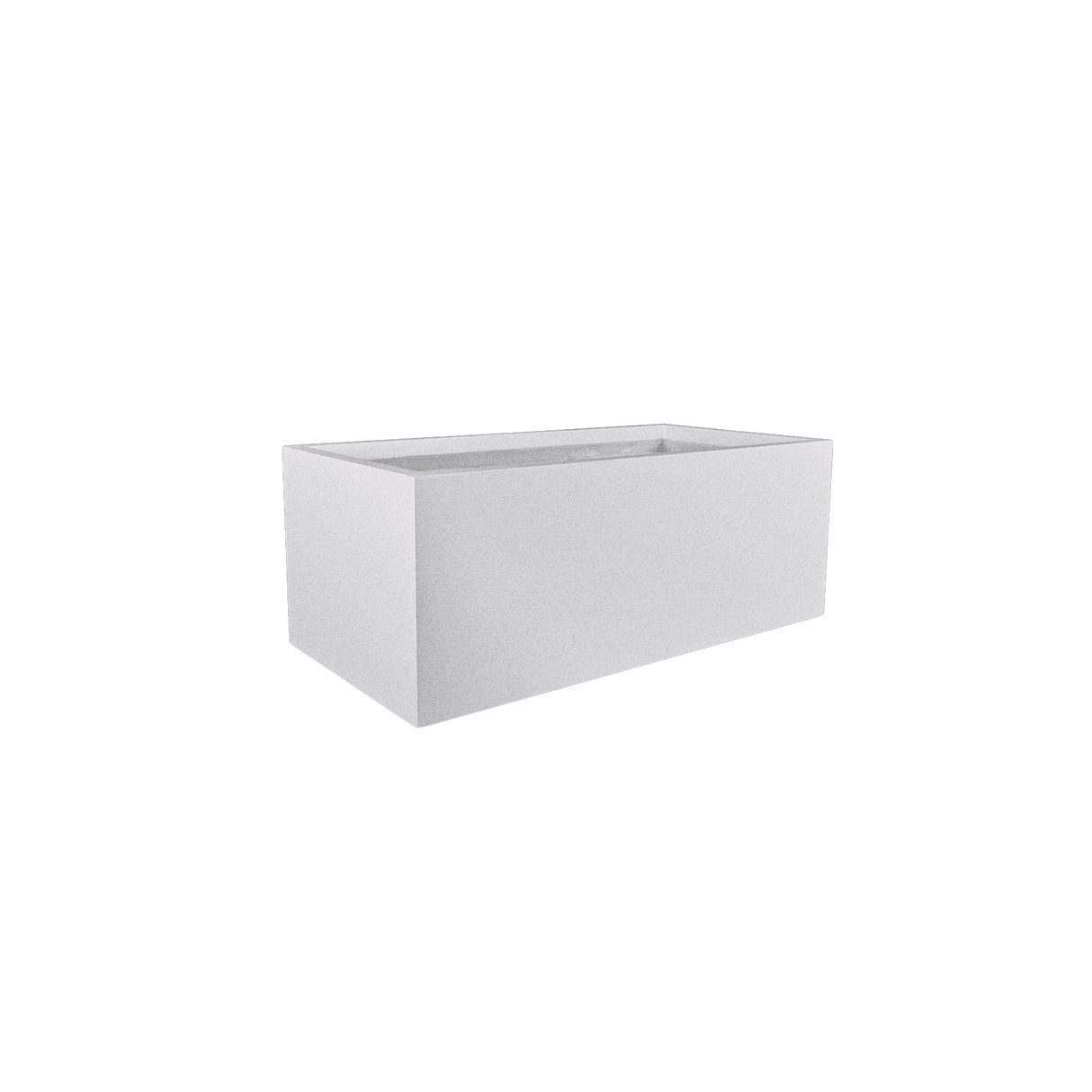 Torino wide rectangular fiberglass planter in Metallic Silver