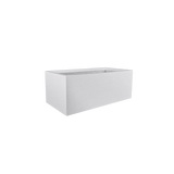 Torino wide rectangular fiberglass planter in Metallic Silver