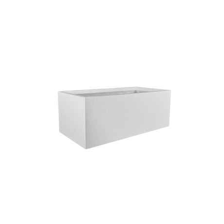 Torino wide rectangular fiberglass planter in Metallic Silver