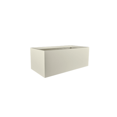 Torino wide rectangular fiberglass planter in Satin Beige