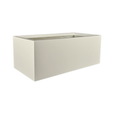 Torino wide rectangular fiberglass planter in Satin Beige, studio render