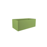 Torino wide rectangular fiberglass planter in Satin Green