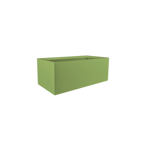 Torino wide rectangular fiberglass planter in Satin Green