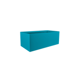 Torino wide rectangular fiberglass planter in Satin Seafoam Green