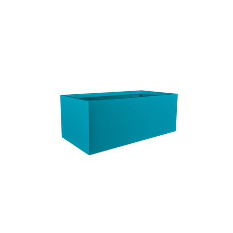 Torino wide rectangular fiberglass planter in Satin Seafoam Green