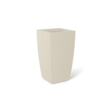 Toulan tall tapered square fiberglass planter in satin beige