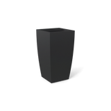 Toulan tall tapered square fiberglass planter in matte charcoal