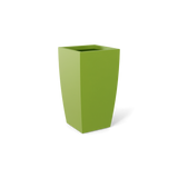 Toulan tall tapered square fiberglass planter in satin green