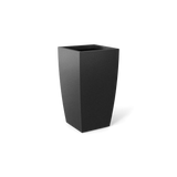 Toulan tall tapered square fiberglass planter in gun metal