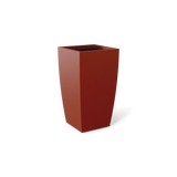 Toulan tall tapered square fiberglass planter in matte terracotta