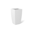 Toulan tall tapered square fiberglass planter in matte white