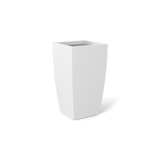 Toulan tall tapered square fiberglass planter in matte white