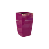 Toulan tall tapered square fiberglass planter in Gloss Eggplant