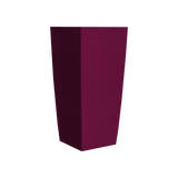 Toulan tapered square fiberglass planter in Gloss Eggplant, studio render