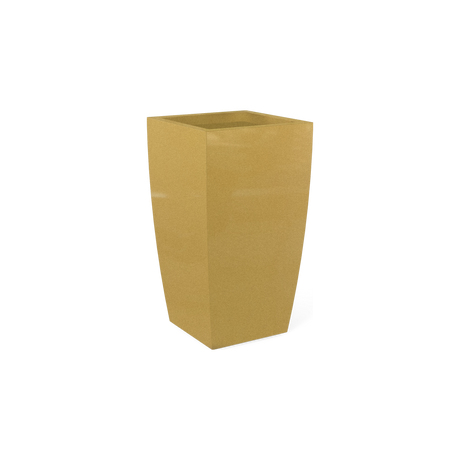Toulan tall tapered square fiberglass planter in Gloss Metallic Gold