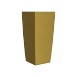 Toulan tapered square fiberglass planter in Gloss Metallic Gold, studio render