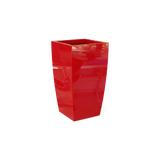 Toulan tall tapered square fiberglass planter in Gloss Red